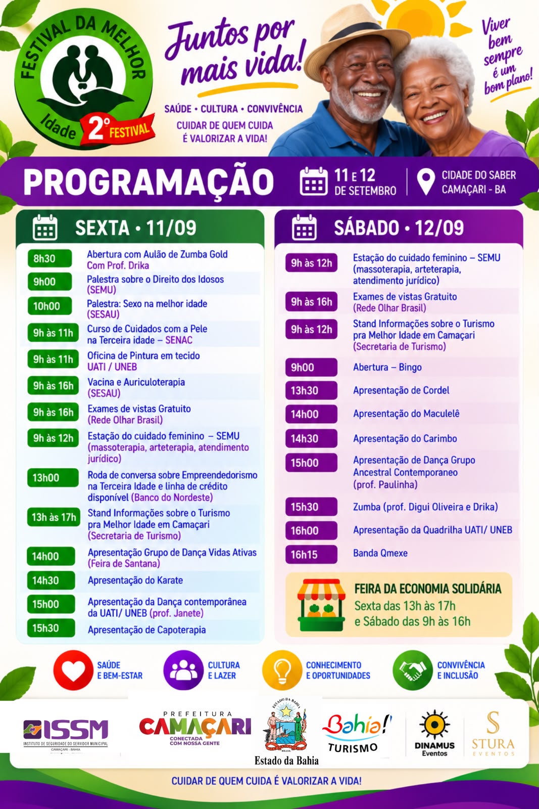 2º Festival da Melhor Idade oferece serviços de saúde, apresentações culturais e feira da economia solidária